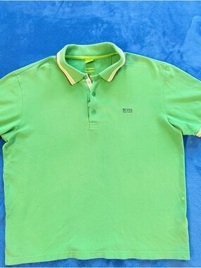 BOSS Bright Green Polo Shirt with Lime Accents